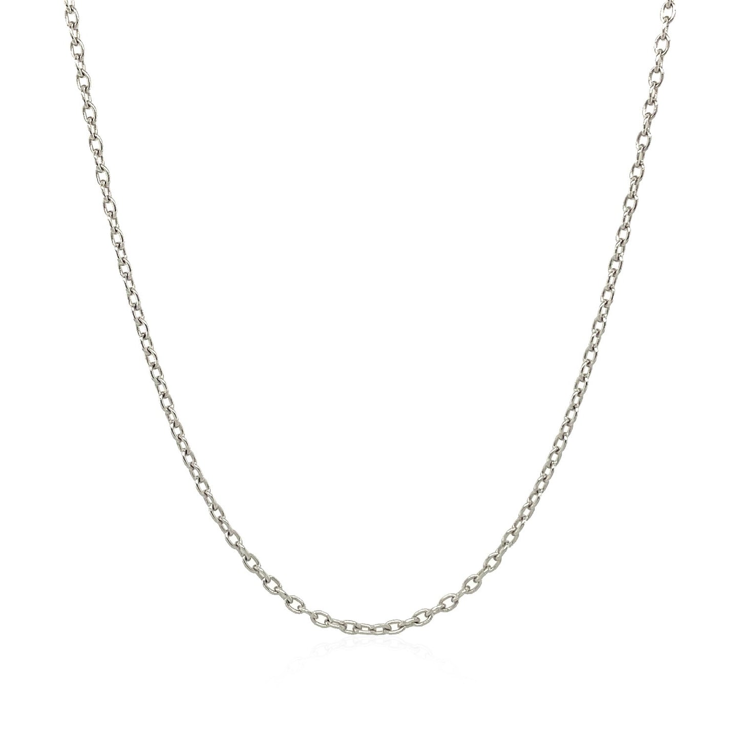 14k White Gold Oval Cable Link Chain (1.50 mm)