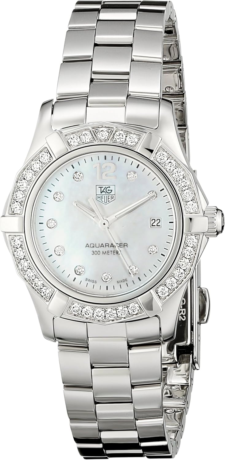 TAG Heuer Women's WAF1416.BA0824 Aquaracer Swiss-Quartz Diamond Mother-Of-Pearl Dial