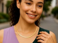 14k Yellow Gold Brick Omega Necklace