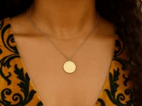 14K Yellow Gold Round Tag Necklace