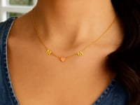 14k Yellow and Rose Gold Mom Necklace