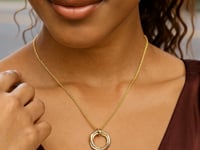 14K Yellow Gold Interlocking Large Trinity Necklace